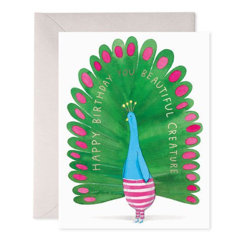 Peacock Happy Birthday You Beautiful Creature Card