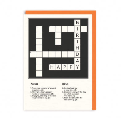 Happy Birthday Crossword Card