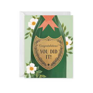 Champagne Congratulations! You Did It! Card