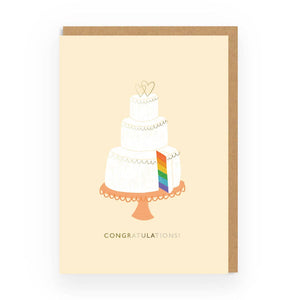 Rainbow Wedding Cake Congratulations Card