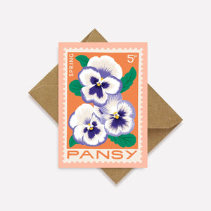 Printer Johnson Pansy Stamp Mini Card