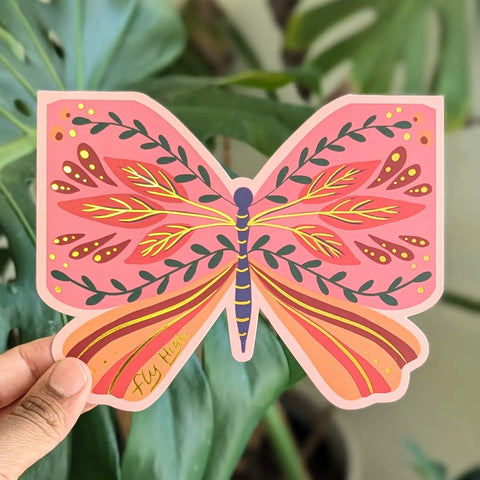 Nabeela Rumi Die Cut Fly High Butterfly Card