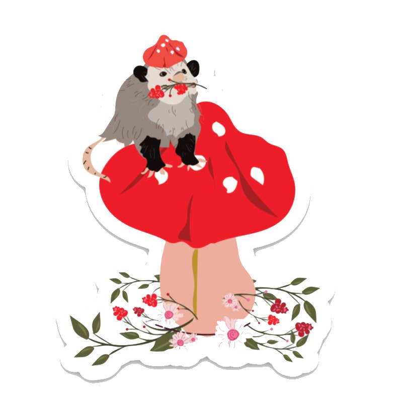 Mushroom & Possum Sticker