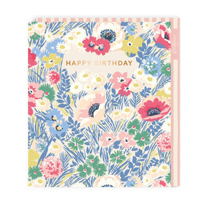 Floral Meadow Happy Birthday Card