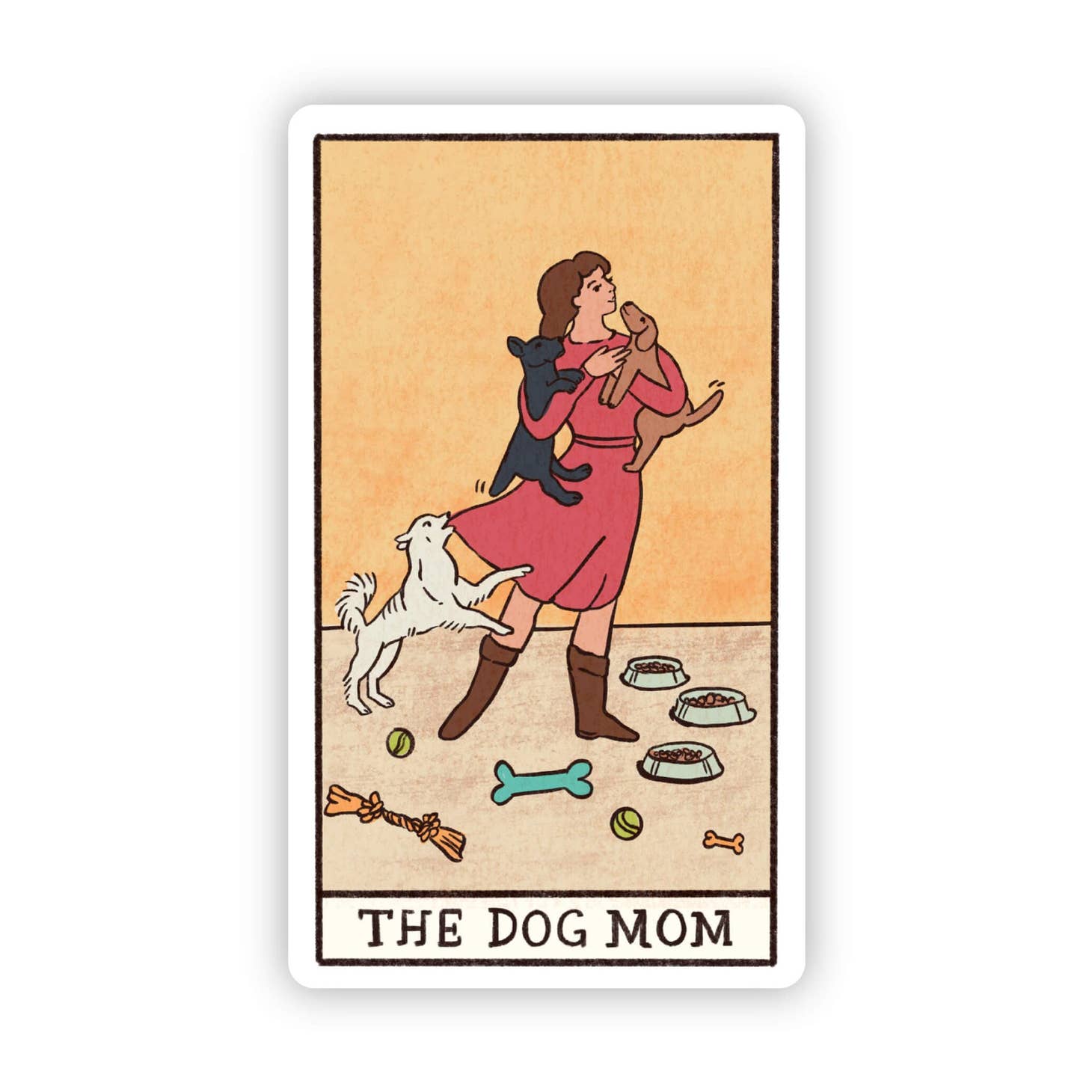 The Dog Mom Tarot Card Sticker