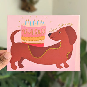 Nabeela Rumi Dachshund Happy Birthday Card