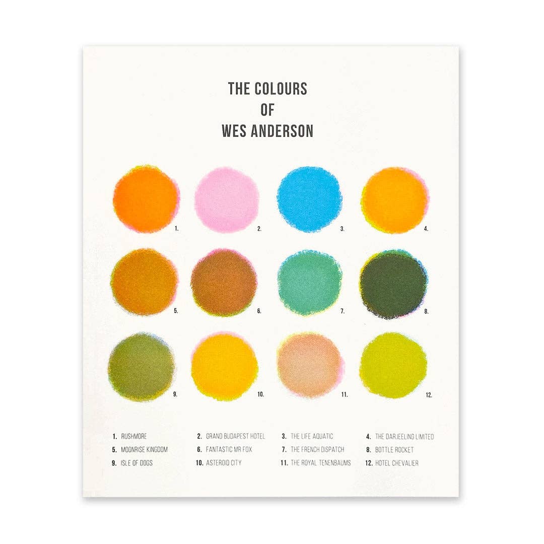 The Colors Of Wes Anderson Print