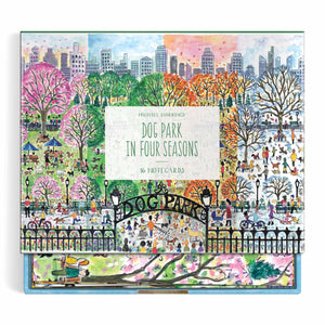 Michael Storrings' Dog Park In Four Seasons Notecards