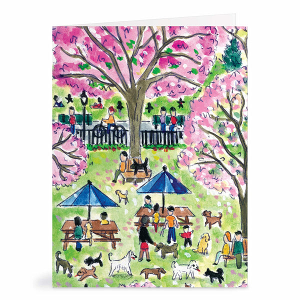 Michael Storrings' Dog Park In Four Seasons Notecards
