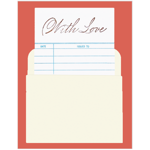 Retro Library Card With Love Card