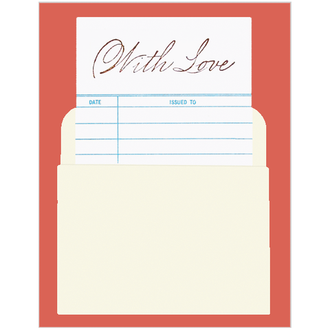 Retro Library Card With Love Card