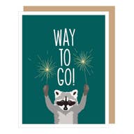 Apartment 2 Raccoon With Sparklers Way To Go! Card
