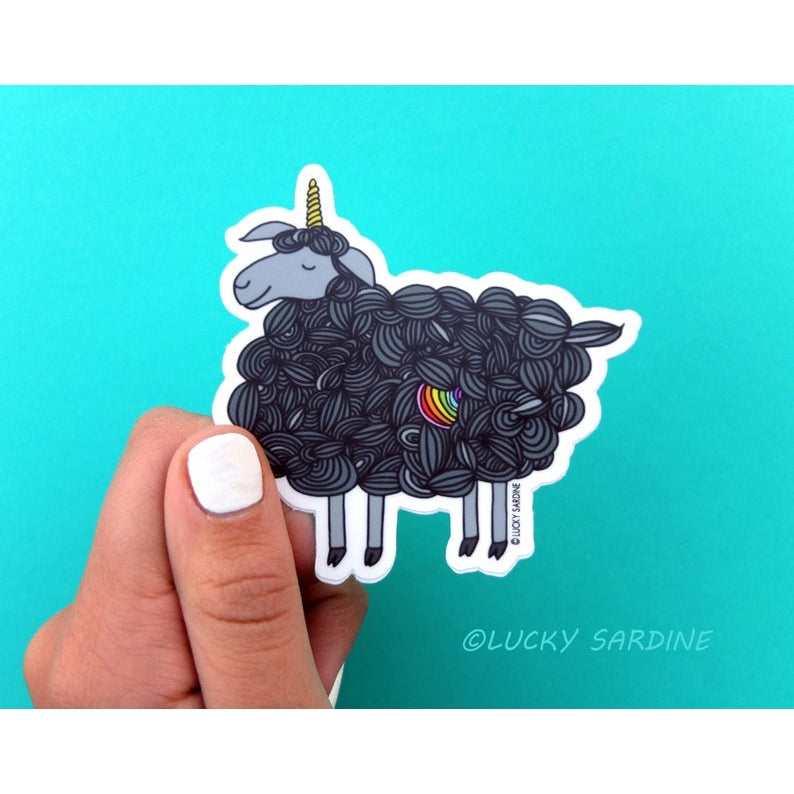 Rainbow Black Sheep Unicorn Sticker