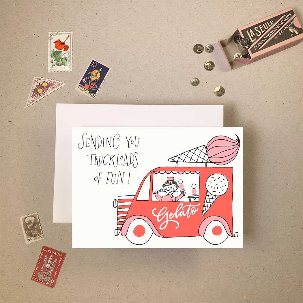 Ice Cream Truck Sending You Truckloads Of Fun! Card