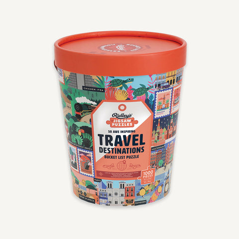 Bucket List Puzzle: 50 Awe Inspiring Travel Destinations, 1000 Piece Puzzle