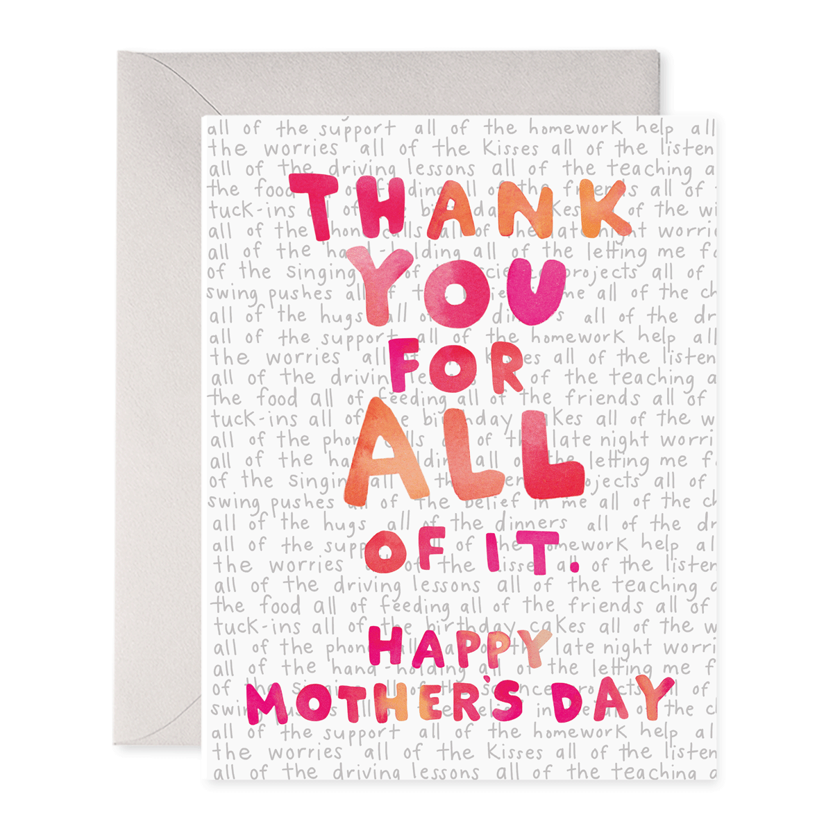 E Frances Thank You For All Of It. Happy Mother's Day Card