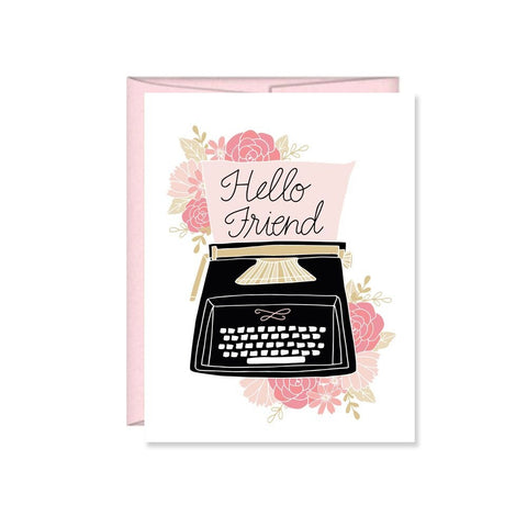 Hello Friend Typewriter Card