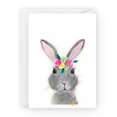 Bunny Flower Crown Card