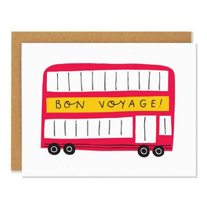 Badger & Burke Double Decker Bus Bon Voyage! Card