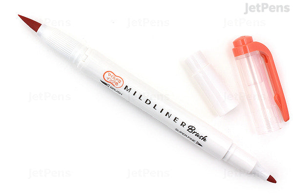 Mildliner Double Ended Brush Pen, Red