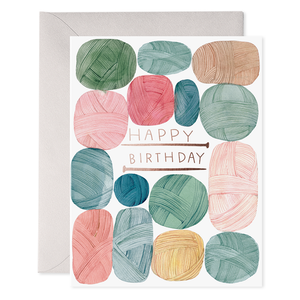 E Frances Happy Birthday Knit Wishes Card