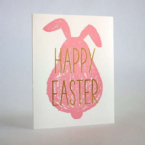Pink Bunny Happy Easter Card
