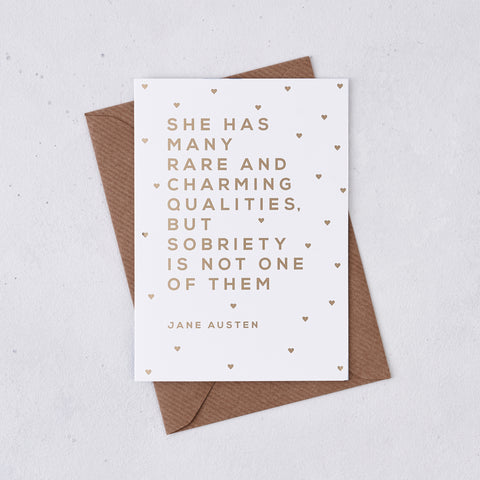 Jane Austen, She Has Many Charming Qualities... Card