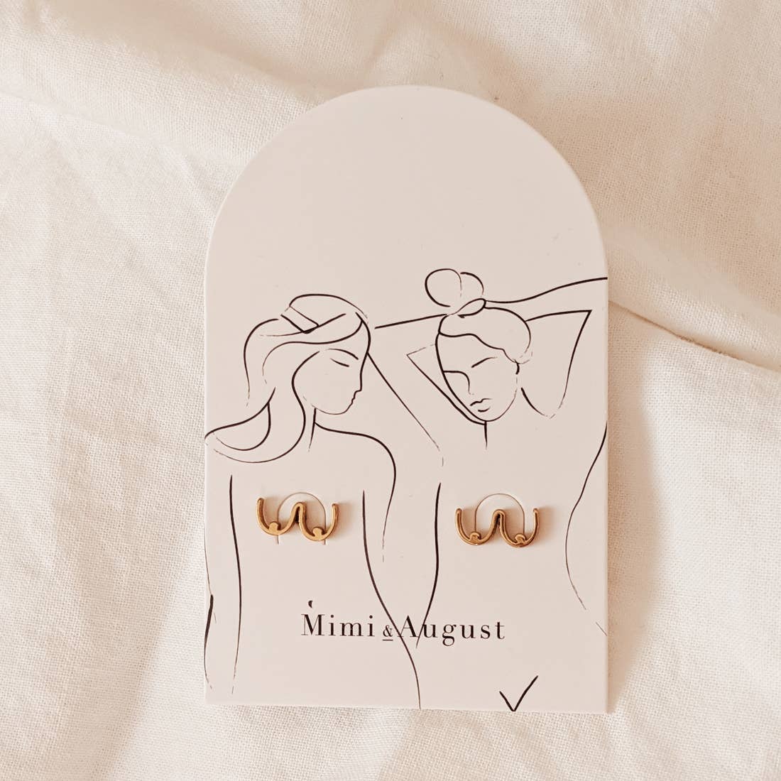 Mimi & August Boob Earrings, Gold