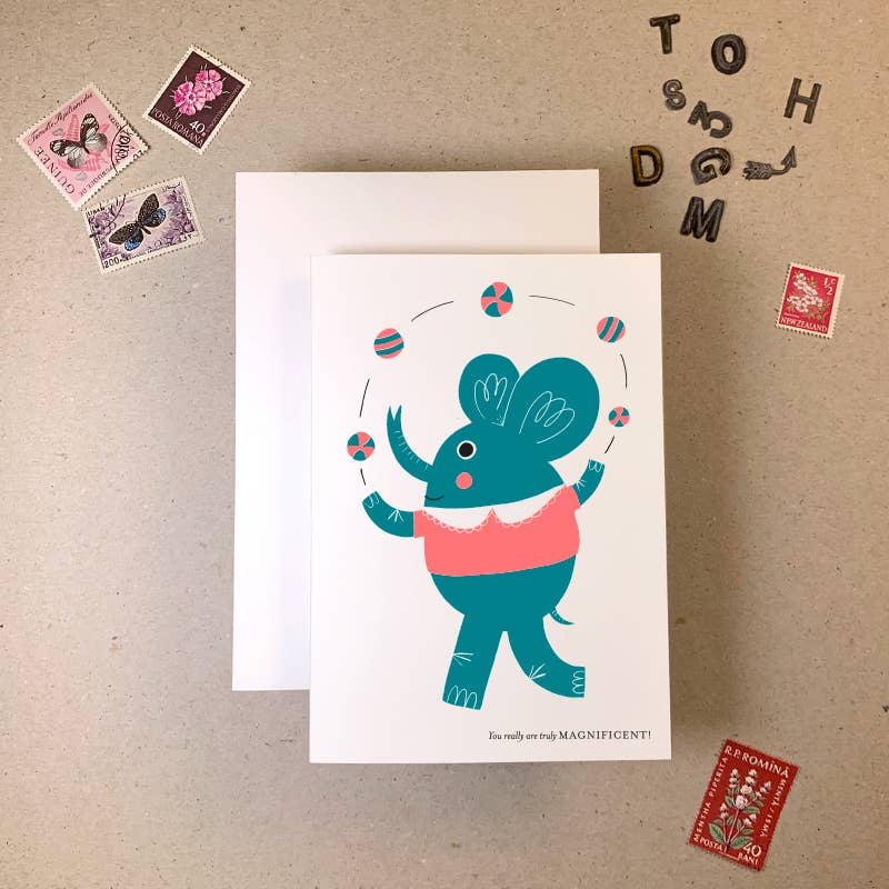 Imogene Owen Juggling Elephant You Really Are Magnificent! Card