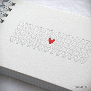 Inkello Letterpress Knitting Heart Spiral Notebook