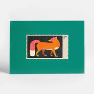 Sunny Beast Fox Stamp Postcard