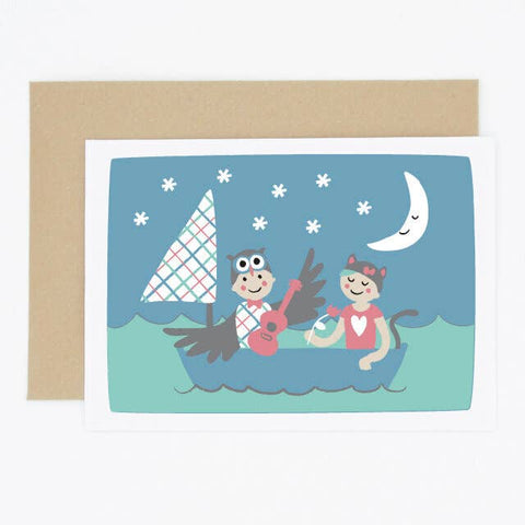 Madame Annie Owl & Pussycat Sail Card