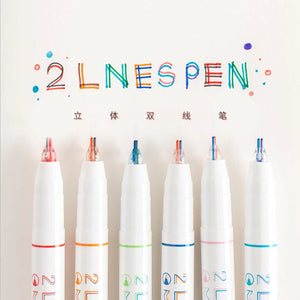 2 Line Pen, Set of 6