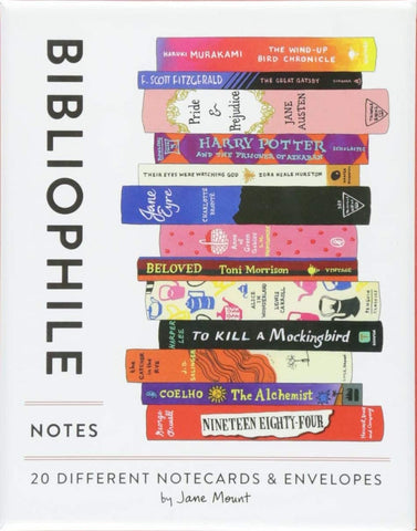 Bibliophile: 20 Different Notecards & Envelopes