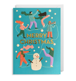 Winter Skaters Merry Christmas Card