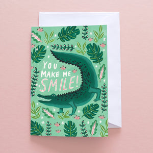 Papio Press Alligator You Make Me Smile Card
