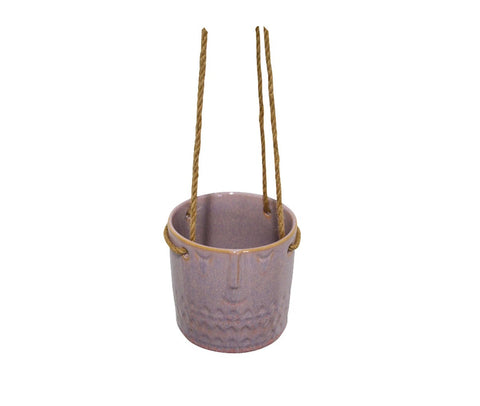 MISTRUNG - Hanging Planter With Face, Medium Pink