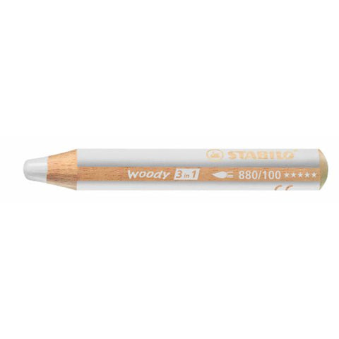 Stabilo Woody 3 In 1 Pencil, White