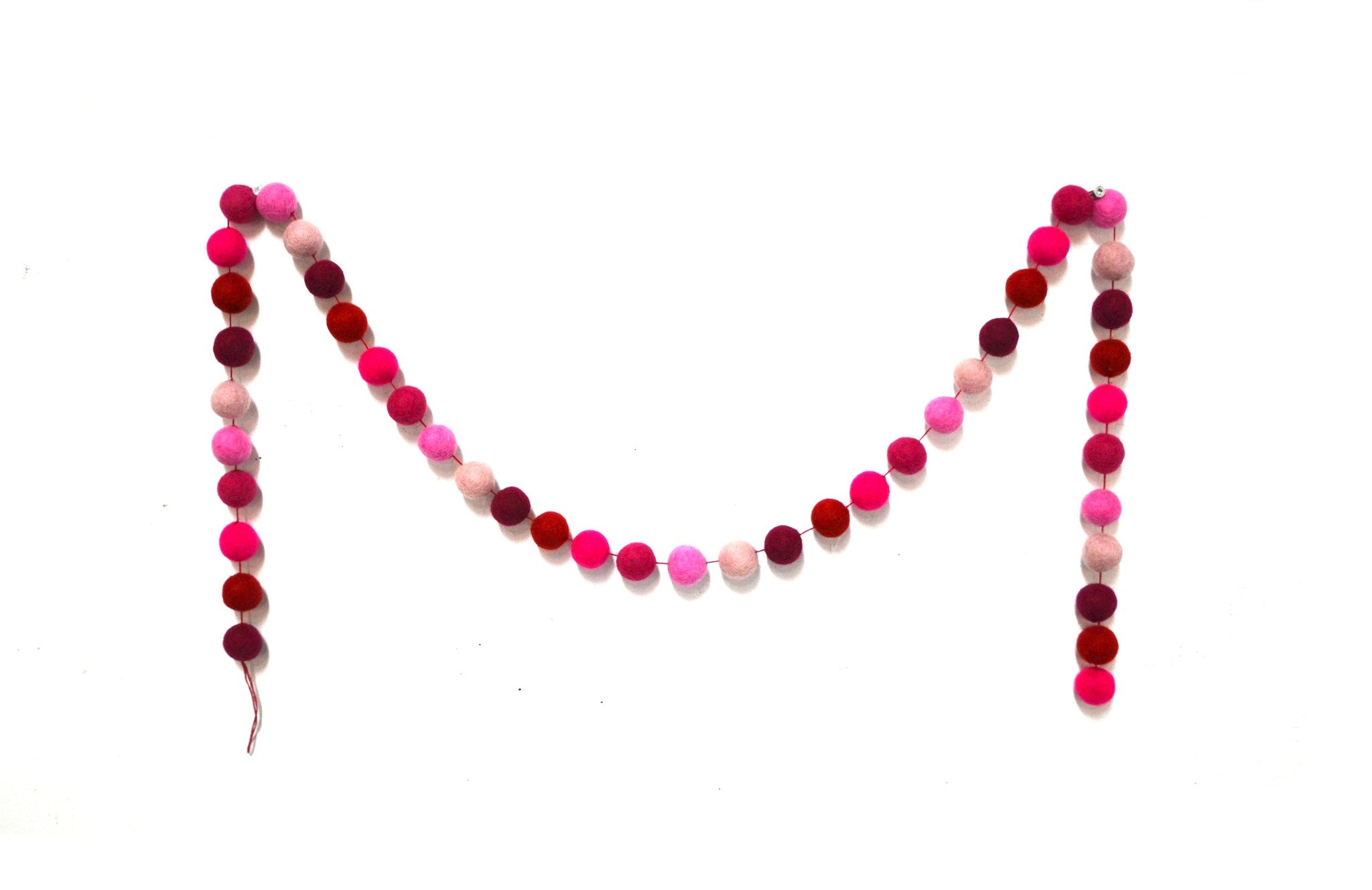 Felted Pink Ombre Ball Garland