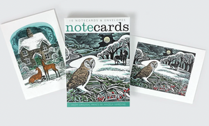 Angela Harding Notecards: Owl Flight & Christmas Cottage