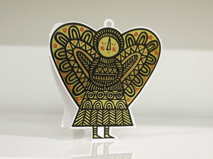 Halfpenny Postage Choir Angel (Gold, Black & Red) Ornament Card