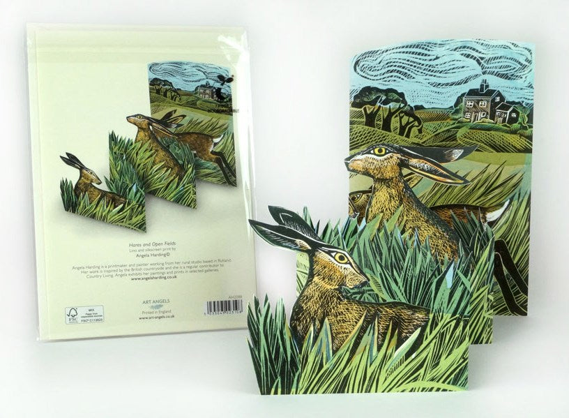 Hares & Open Fields Concertina Card