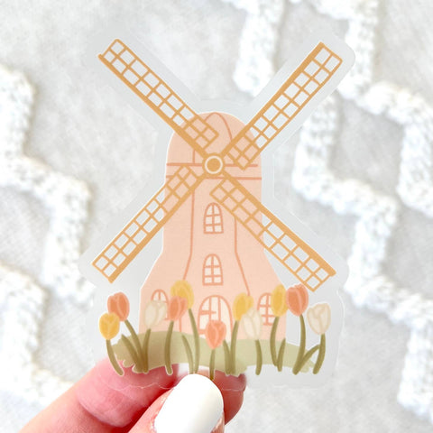 Windmill & Tulips Sticker