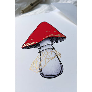Mini Mushroom Foiled Card