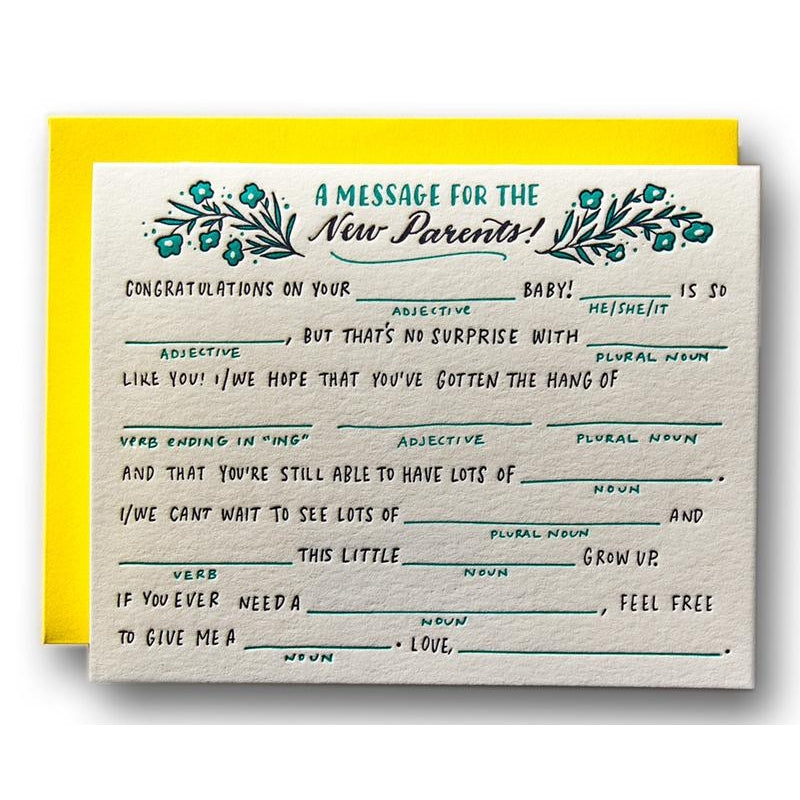 A Message For New Parents Card