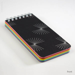Inkello Letterpress Spiral Notepad With Bursts + Rainbow Pages