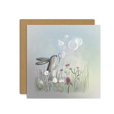 Toots Design Rabbit Blowing Bubbles Card