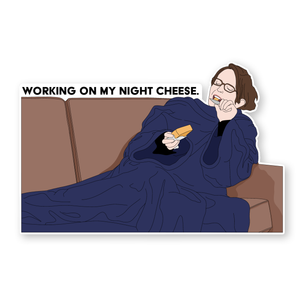 Liz Lemon Working On My Night Cheese Sticker