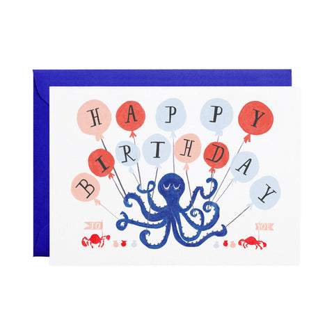 Mr. Boddington's Studio Octopus Happy Birthday To You Card