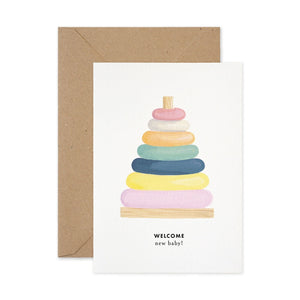 Paper Parade Vintage Toy Welcome New Baby Card